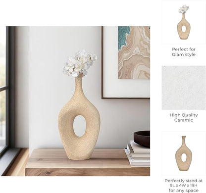 Sagebrook Home Ceramic Vase - Bring Elegance to Your Space with Unique Decor