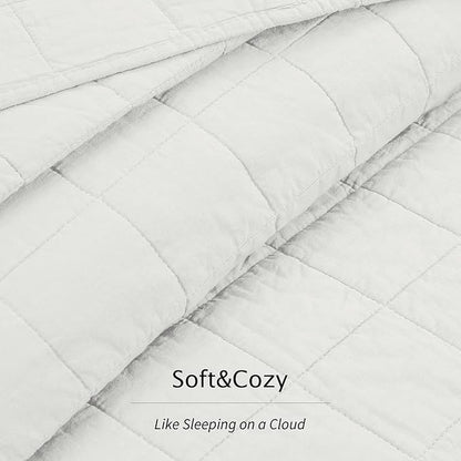 100% Cotton Quilt Sets Super King Size - Soft Lightweight Quilt Bedding Set for Bedroom Decor-Bedspread in Geometric Pattern with 2 Pillow Shams for All Season, 120x128 inches