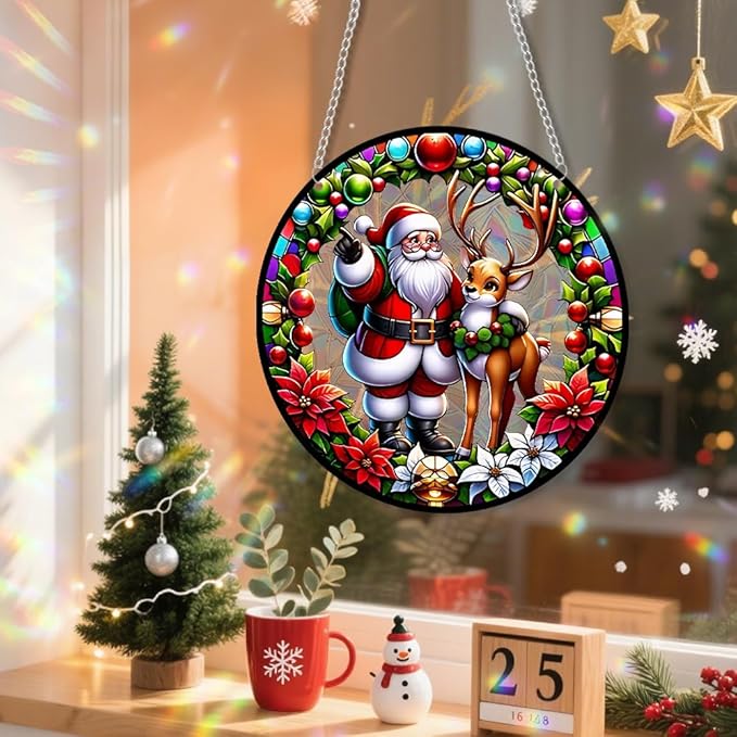 Sun Catchers Indoor Window, Acrylic Rainbow Suncatcher Window Hanging Decoration for Living Room Bedroom Summer Home Balcony Ornaments Decoration