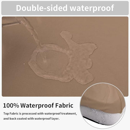 Easy-Going 100% Waterproof Chair Sofa Seat Cushion Slipcovers Couch Cushion Cover Stretch Furniture Protector for Kids, Pets (2-Piece Loveseat Cushion, Camel)