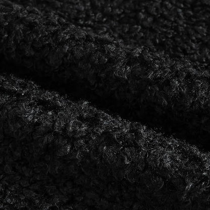 Yaertun Pack of 2 Faux Fur Throw Pillow Covers Decorative Sherpa Boucle Pillow Covers Fuzzy Soft Pillowcases Sheepskin Fleece Cushion Case for Couch Sofa Bed Living Room 16x16 Inch Black