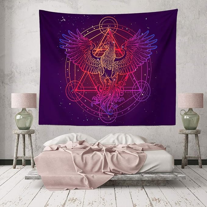 Phoenix Magic Array Alchemy Constellation Wall Hangings - Large Tapestry for Bedroom, Living Room, Dorm, Man Cave (80x60 Inch)