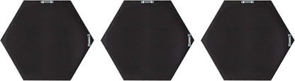 Kate and Laurel Rhodes Modern Hexagon Wall Mirror Set, 3 Pieces Black, Chic Geometric Mirror for Wall