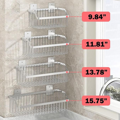 SUS304 Stainless Steel Mesh Basket, Large Wire Storage Organizer Basket, Multi-function Hanging Baskets for Kitchen Bathroom, L 15.75 Inch