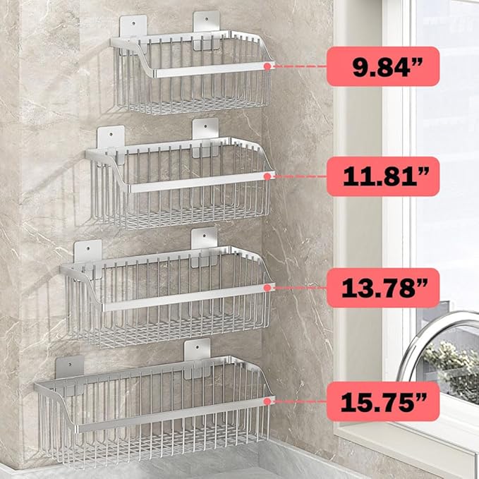 Stainless Steel Hanging Wire Basket Organizer - L 13.78Inch for Cabinet Pantry, Kitchen, Bathroom Storage
