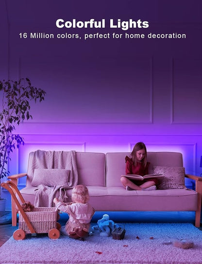 DAYBETTER Smart RGB Led Strip Lights, 300ft Led Lights for Bedroom with App Control, Multicolor Changing Led Light Strips Apply for Home Decor, Living Room, Kitchen, Home Party Decoration