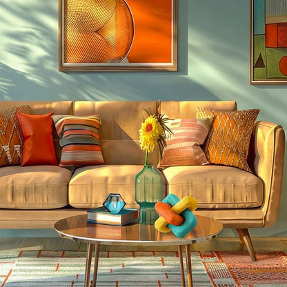 Amyhill 3 Link Knot Decor Mid Century Modern Color Coffee Table Decoration Chain Link TV Decor Mid Century Modern Shelf Entryway Objects for Home Living Room Farmhouse Bedroom Inspired Aesthetic Art