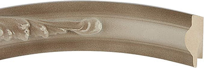 OVALCREST Round Beveled Wall Mirror for Home Decor - Florence Style - Taupe - 28x28 Outside Dimensions