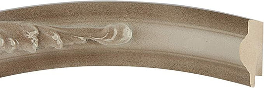 OVALCREST Round Beveled Wall Mirror for Home Decor - Florence Style - Taupe - 28x28 Outside Dimensions