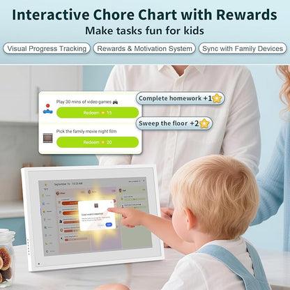 Canupdog 10.1 inch Digital Calendar & Chore Chart, Smart Touchscreen Interactive Display for Family Schedules, Easy to Organizing and Planning for Home and Office