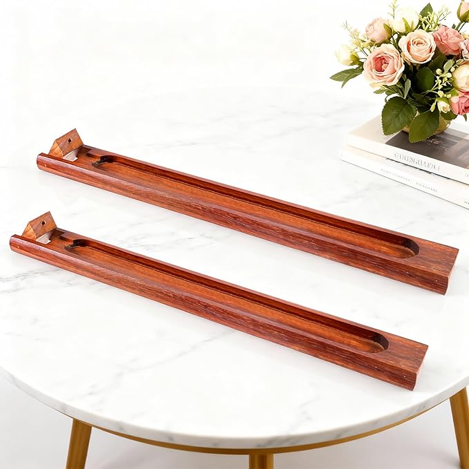 2 Pieces Wood Incense Holder for Sticks with Adjustable Angle, 9.5 Inches Natural Rosewood Incense Burner with Incense Ash Collector, Home Incenses Burner for Meditation Yoga Relaxation Home Decor