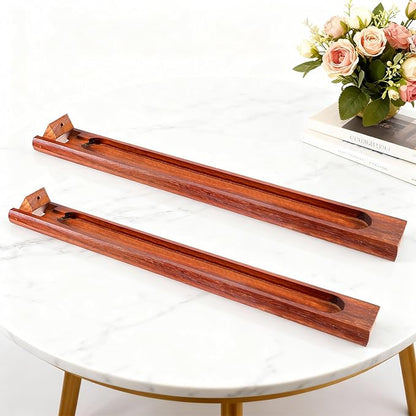 2 Pieces Wood Incense Holder for Sticks with Adjustable Angle, 9.5 Inches Natural Rosewood Incense Burner with Incense Ash Collector, Home Incenses Burner for Meditation Yoga Relaxation Home Decor