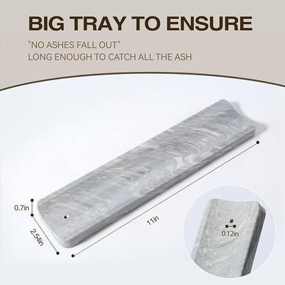 Koville Marble Incense Holder, Incense Holder for Sticks, Incense Sticks Holder Ash Catcher for Meditation Yoga SPA, Natural Stone Incense Burner, Home Table Decor (Palissandro Blue)