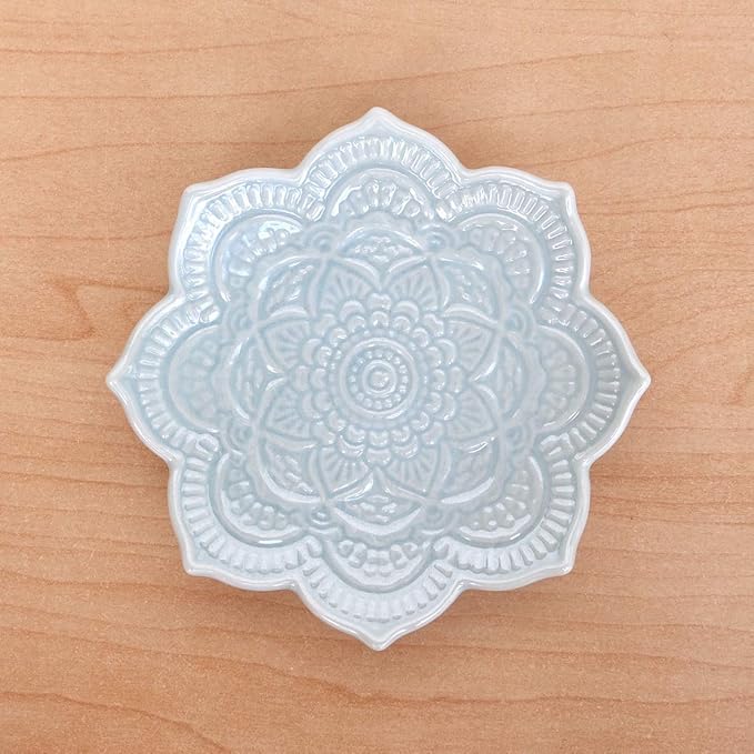 PUDDING CABIN Blue Mandala Ring Dish, Birthday Gift for Friend Female Women Mom Girls