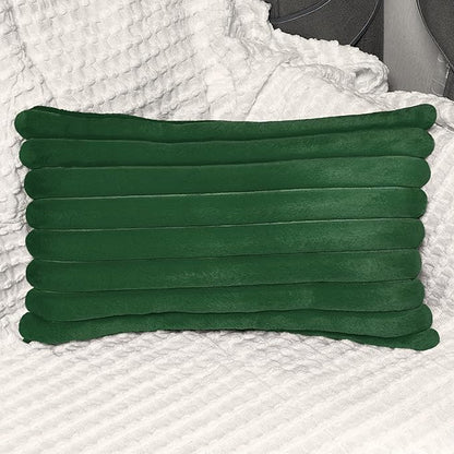 2 Pack 12x20 Pillow Cover Velvet Pillow Covers, Faux Fur Oblong Throw Pillow Covers for Living Room Decorations Throw Pillow Case, Throw Pillow Cover Cushion Cover for Sofa Bedroom Car, Dark Green