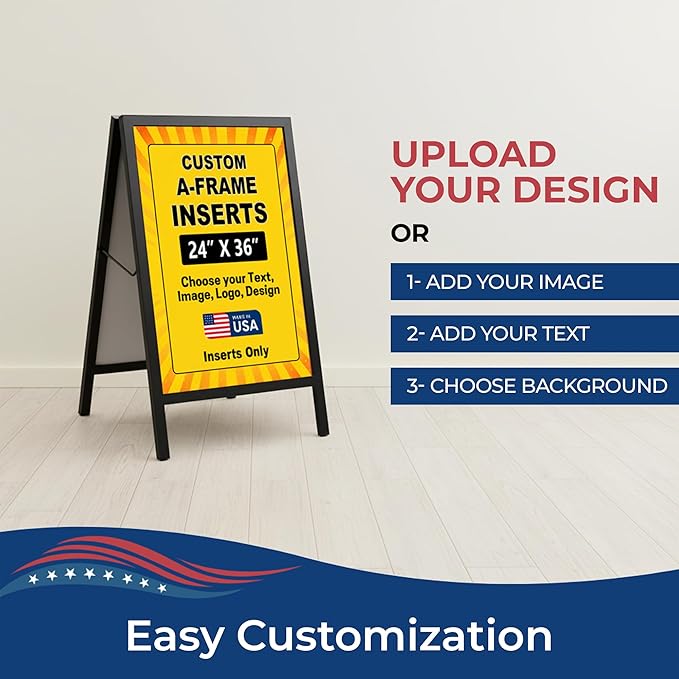 Custom A-Frame Sign Inserts by DeamController - Durable & Weather-Resistant Plastic Panels | Custom Print Inserts for Sidewalk Boards, Restaurants, Retail & Event Signage | 24"x36"