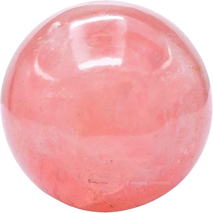 Amazing Gemstone Rose Quartz Crystal Ball with Stand - 3 Inches Large Crystal Sphere Meditation Balls for Witchcraft and Decorative Balls