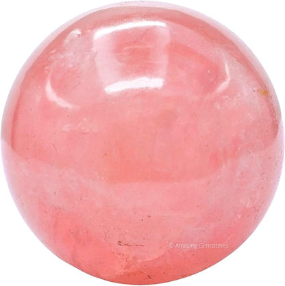 Amazing Gemstone Rose Quartz Crystal Ball with Stand - 3 Inches Large Crystal Sphere Meditation Balls for Witchcraft and Decorative Balls