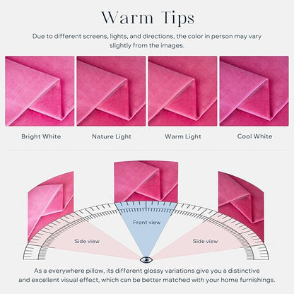 Phantoscope Pack of 2 Velvet Decorative Throw Decorative Pillow Cover Soft Solid Square Cushion Case for Couch Pink 24 x 24 inches 60 x 60 cm