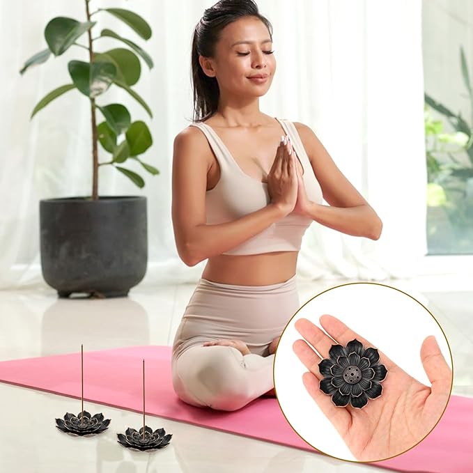 6 Pieces Incense Holder Lotus Incense Stick Holder Burner for Home Fragrance Yoga Sauna SPA Vintage Flower Shaped Multihole Holders for Stick