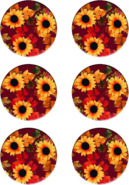 Coasters Set of 6 Ceramic Drink Coaster with Cork Base Modern Style Coasters for Mugs and Cups Office Kitchen 4 in