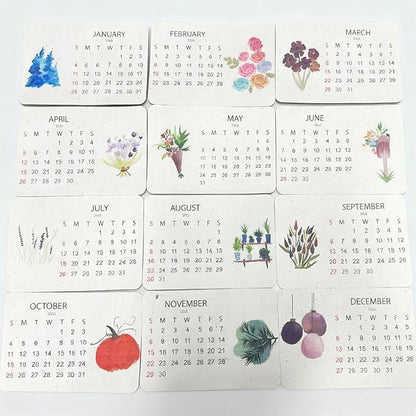 3PC Plantable Seed Calendar 2026, Eco-Friendly Plantable Love Seed Calendar 2026, Perfect Modern Greening Calendars Planner, Month Biodegradable Paper Planner, for Garden and Decor