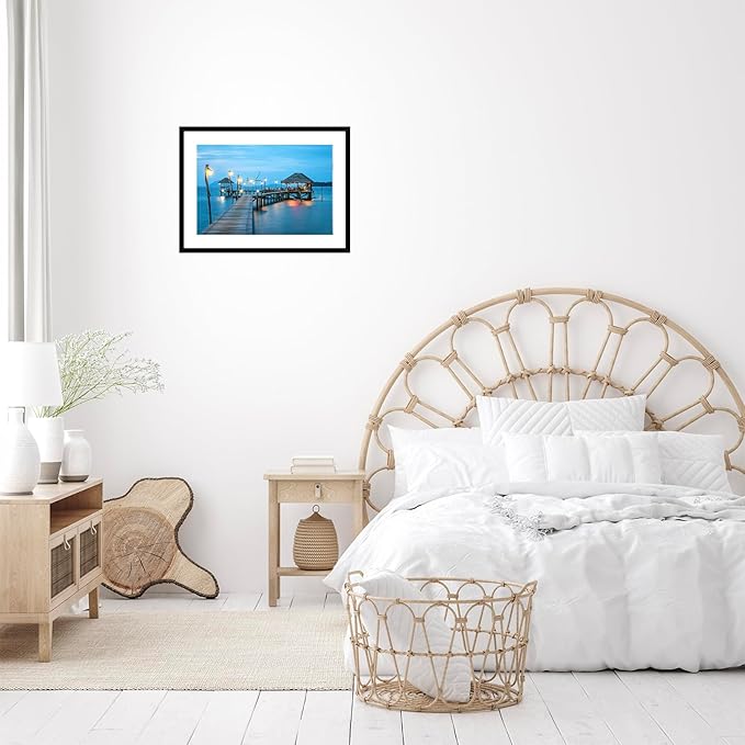 14x20 Picture Frame Set of 2 with 11x17 Mat, Display Photo 11x17 with Mat or 14 x 20 Without Mat, Wall Hanging Large 14 by 20 Poster Frame with Plexiglass, 2 Pack, Black