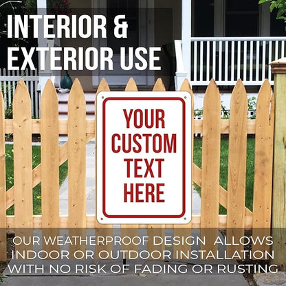 Custom Sign, Personalized Signs for Office, Business, Workplace, Warehouse, Airbnb, Warning Label, Delivery Red Border Signs, 12 x 18 Inches, Rust Free PVC, Waterproof, Hazard Information, Made in USA (Multi-color, 12 x 18")