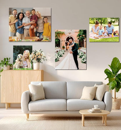 TreeDeal Custom Canvas Prints with Your Photos, Framed 14” x 11” Personalized Pictures Print, Customized Photo to Canvas Wall Art Ideal for Home Decor Gift Wrapping Pets Family Baby Wedding
