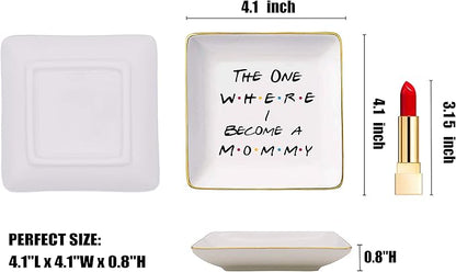 Mother's Day Gift for Mom-New Mommy Gift,First Time Mom Present,Mum to Be,Promoted to Mum,Baby Shower Present for New Mother,Pregnancy Announcement,Jewelry Tray,Ring Dish,Trinket Holder