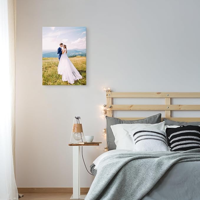 YYYYHPP Canvas Prints with Your Photos, Personalized Photo to Canvas Wall Art,Canvas Printing for Wedding, Family, Baby, Pets, Home Office Decor, Wrapped Frame 18"x24"