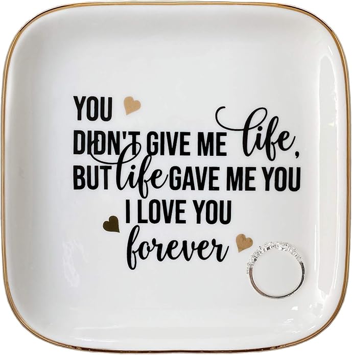 Scwhousi Ring Dish Jewelry Tray for Friend Mom Sister Maid of Honor,Birthday Mother's Day Christmas Gifts