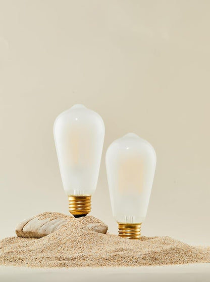E26 Frosted LED Edison Bulbs, 6W Equivalent 60W, Warm White 2700K,600LM,AC120V, ST58 Dimmable Antique LED Filament Bulbs with 90+ CRI,Pack of 6 (6W=60W Warm White)