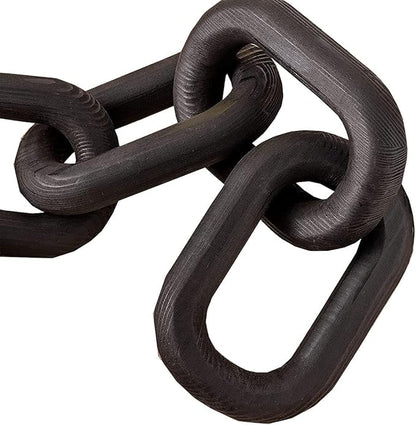 Hanlin Wood Chain Link Decor - Hand Carved Boho Decorative Wood Chain, Farmhouse Decor, Sustainable Pine, Coffee Table Decor, Shelf Decor, for Home Living Room (Black)