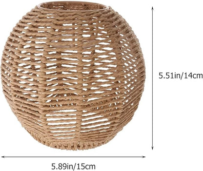 Lampshade for Cover Table Lamp Rattan Lamp Pendant Light Vintage Hanging Lighter Cafe Restaurant Home Decor Retro Lampshade