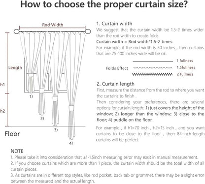 Joydeco Linen Curtains 84 Inch Length 2 Panels Set, Light Filtering Curtains for Bedroom Living Room,Linen Blend Drapes 52 Inches Wide with Back Tab Rod Pockets (W52 x L84 Inch, Natural)