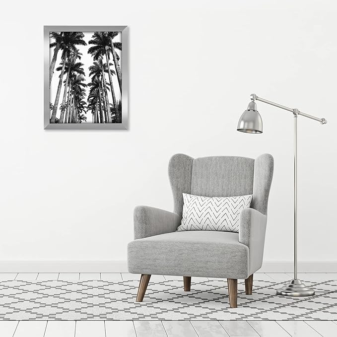 Americanflat 22x28 Poster Frame with Polished Plexiglass - Silver Picture Frame - Wide Photo Frames Made of Engineered Wood for Vertical or Horizontal Wall Display - Epic Collection - Silver