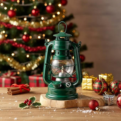 Honoson 4 Pieces Oil Lamp Hurricane Lamp Kerosene Lantern for Indoor Outdoors Decorative Hanging Oil Lantern with Wick for Hiking Emergency Camping Party Decoration(Green,8 Inch)