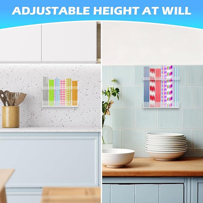 Cabinet Straw Holder,Acrylic Straw Organizer,Straws Dispense for Kitchen Counter and Cabinet Door（Transparent）