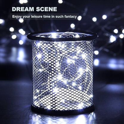 CYLAPEX 6 Pack Cool White Fairy String Lights Battery Operated Fairy Lights Firefly Lights LED Starry String Lights 3.3ft 20 LEDs Silvery Copper Wire for Christmas DIY Decoration Costume Wedding Party