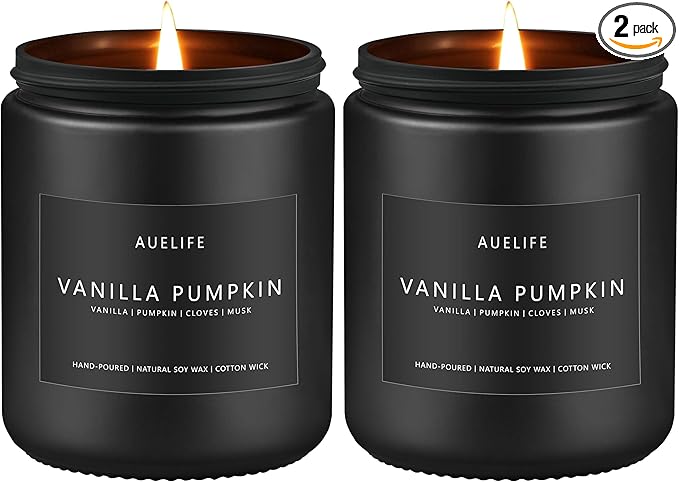 Fall Candle | Vanilla Pumpkin Candle - Scented Candles for Autumn, Fall Aromatherapy Gifts - 7 OZ (Pack of 2)