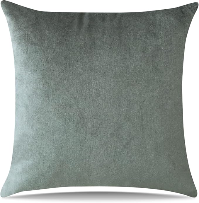 Artscope Luxury Velvet Pillow Covers Super Soft Decorative Square Throw Pillow Covers Case Cushion Covers for Sofa Couch Bedroom Car Decor 16x16 Inch Dark Grey