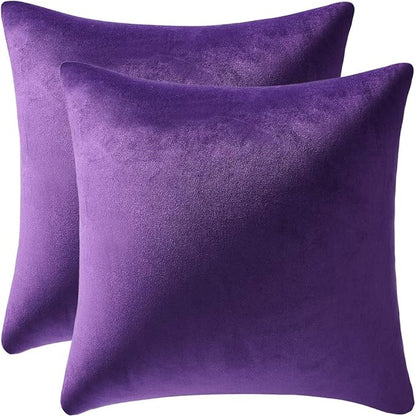 22x22 Throw Pillow Cases Purple: 2 Pack Cozy Soft Velvet Square Decorative Pillow Covers for Farmhouse Home Decor