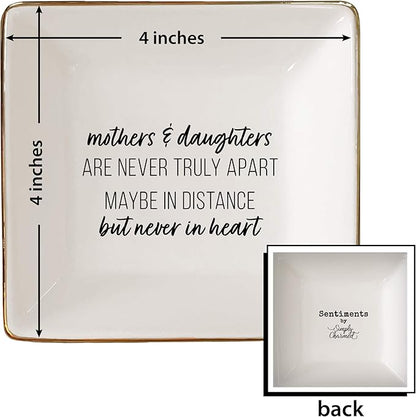 Simply Charmed Gift from Daughter or Daughter - or Christmas or Birthday Gift Between Mom and Daughter - Ceramic Jewelry Ring Dish or Tray