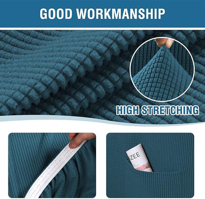 H.VERSAILTEX Multi-Pieces Sofa Covers Stretch Couch Covers Form Fitted Seats and Back Cushions Covers (2 Seat Covers Plus 2 Back Cusion Covers, Bonus 2 Armrest Covers), Deep Teal