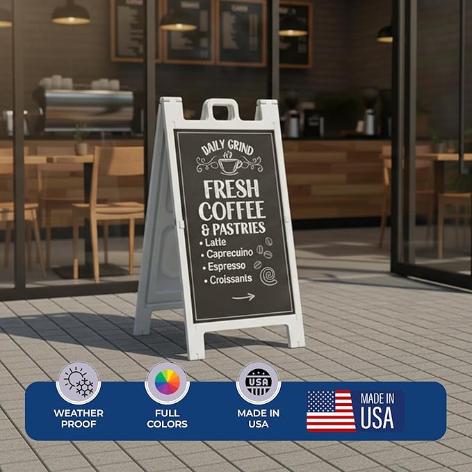 Custom A-Frame Sign Inserts by DeamController - Durable & Weather-Resistant Plastic Panels | Custom Print Inserts for Sidewalk Boards, Restaurants, Retail & Event Signage | 24"x36"