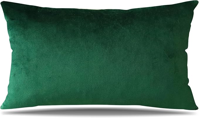 Artscope Luxury Velvet Pillow Covers Super Soft Decorative Square Throw Pillow Covers Case Cushion Covers for Sofa Couch Bedroom Car Decor 12x20 Inch Army Green