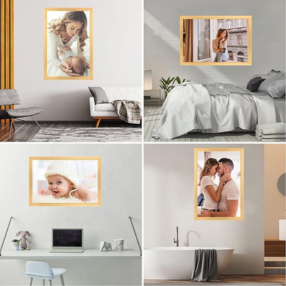 30x40 Frame Gold, Modern 40x30 Picture Poster Frame, Horizontal Vertical Hanging, Ornate 30 by 40 Gallery Family Concert Portrait Photo Frame Anniversary/Birthday/Wedding/Thank you/Christmas Gift