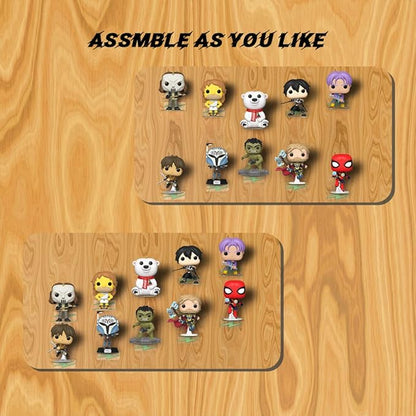 YODAR 10 Pack Small Clear Acrylic Floating Shelves for Funko Pop Figures, Wall Mounted mini Hanging Display Shelf for Storage & Decor, Adhesive Invisible Ledge Organizer，Shining at Night
