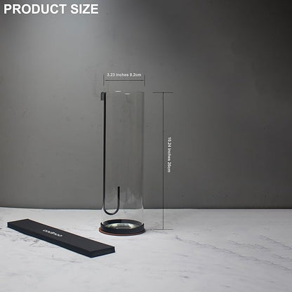 Incense Holder for Sticks,Incense Burner Holder,Modern Incense Holder for Stick with Glass Ash Catcher,Insence-Stick Holder [Anti-Ash Flying] for Yoga Spa (Large-Black)